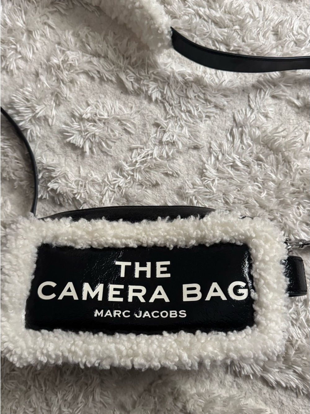 Marc Jacobs Black and White Shearling Camera Bag
